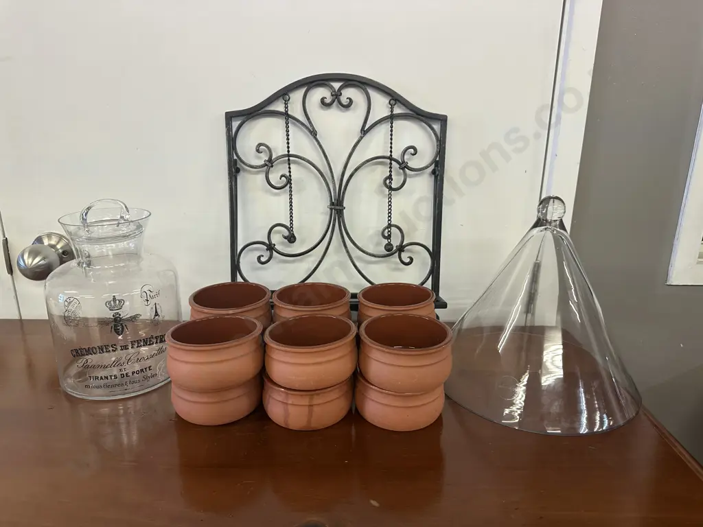 Recipe Holder, Glass Cloche, Terracotta Ramekins, Napkin Rings Etc Image 1++