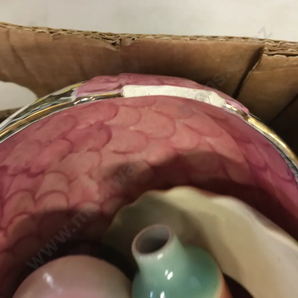 Assorted China & Pottery Items (as found) Including Wave Bowls, English Mugs Etc Image 1++