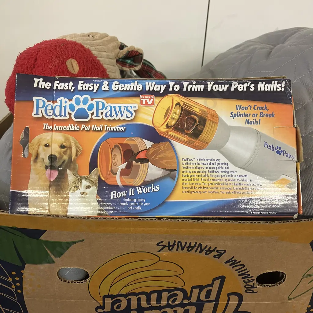 Box - 2 x Dog Beds, Unused, Large Toy, Balls, 2 Stainless Steel Bowls, Pedipaws Nail Clipper Image 1++