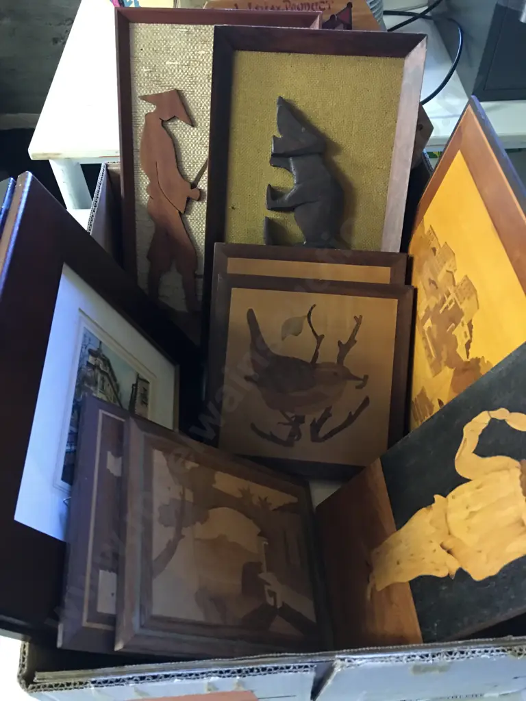 Vintage Art Work Including Wooden Detail Etc Image 1++