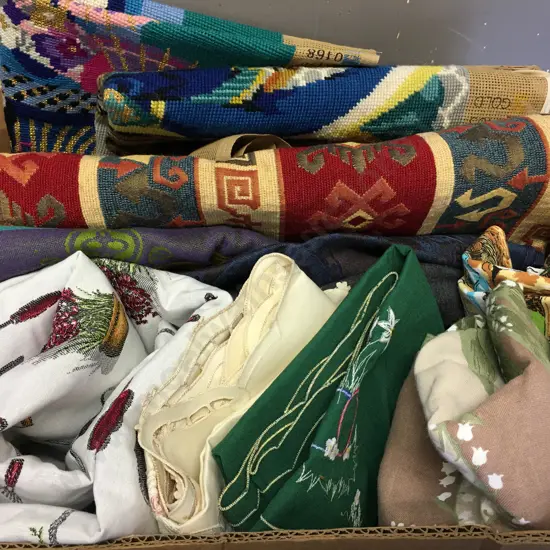 Vintage Linen Assorted Box Of Including Tea Towel Etc