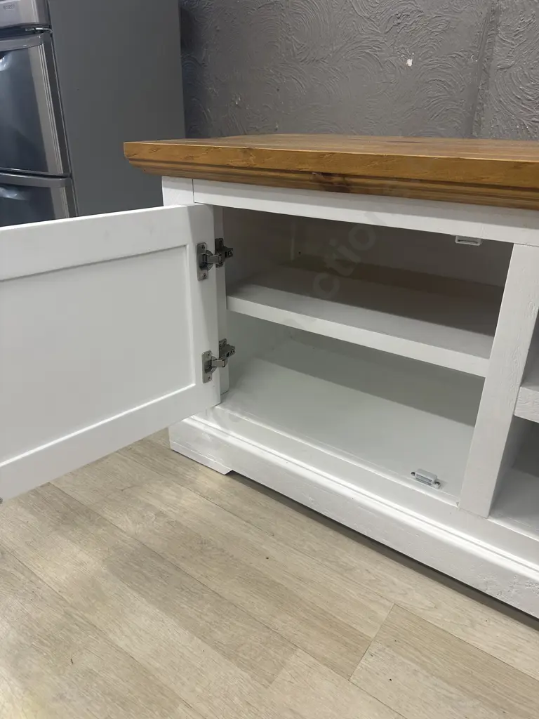 Melve Country Cottage / Coastal Chic Entertainment Unit, Solid Pine, Recycled Top. H60 W177 D48cm Image 1++
