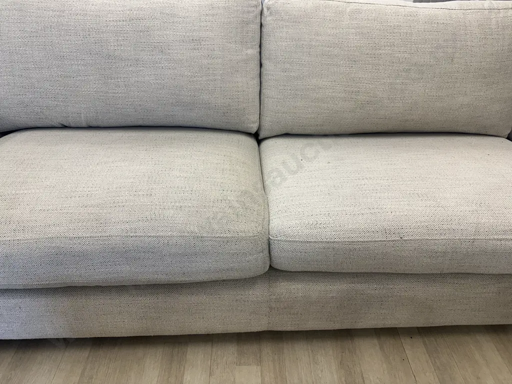 Tirana 3 Seater Right Chaise Lounge Suite - Oat Colour, Ex Smith City Purchased August 2021 Image 1++