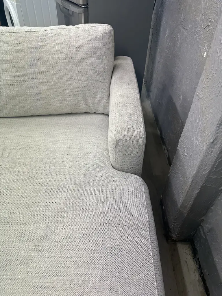 Tirana 3 Seater Right Chaise Lounge Suite - Oat Colour, Ex Smith City Purchased August 2021 Image 1++