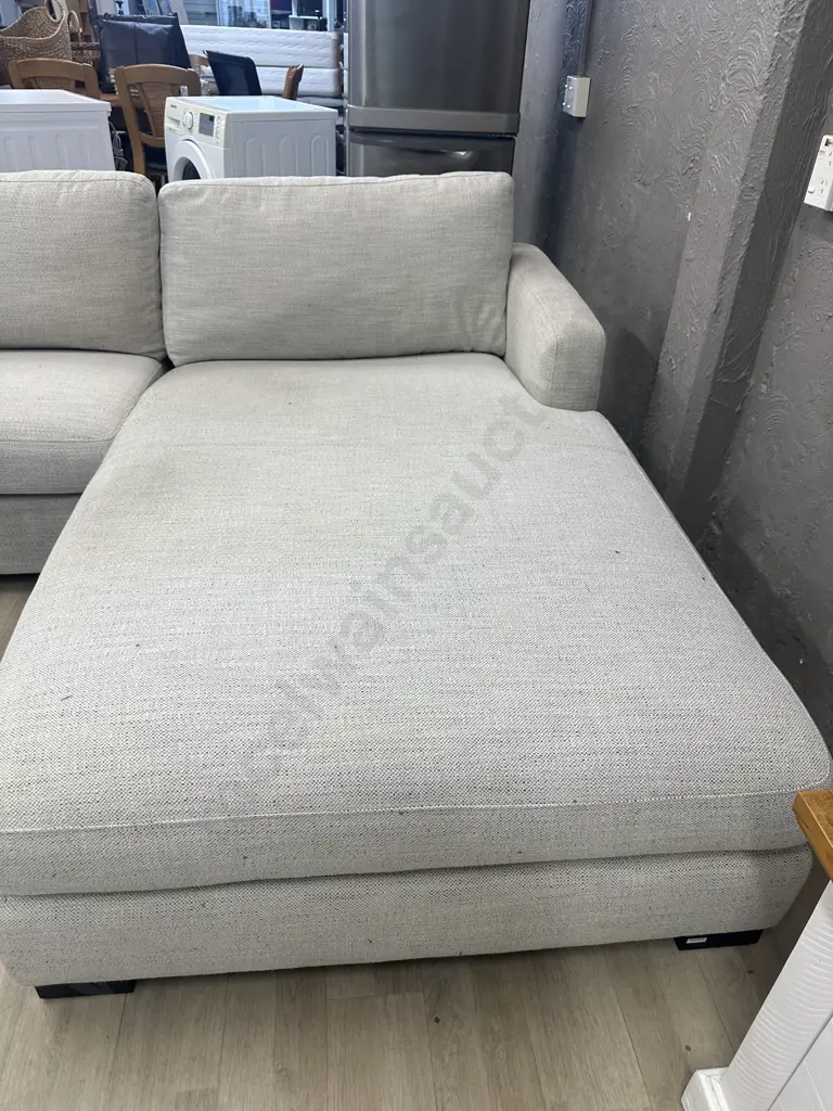 Tirana 3 Seater Right Chaise Lounge Suite - Oat Colour, Ex Smith City Purchased August 2021 Image 1++