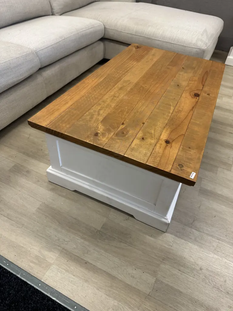 Melve Country Cottage / Coastal Chic Coffee Table, Solid Pine, Recycled Top. H40 W120 D70cm Image 1++