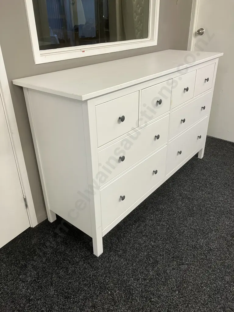 IKEA 8 Drawer White Dresser. H96 W159 D50cm Image 1++