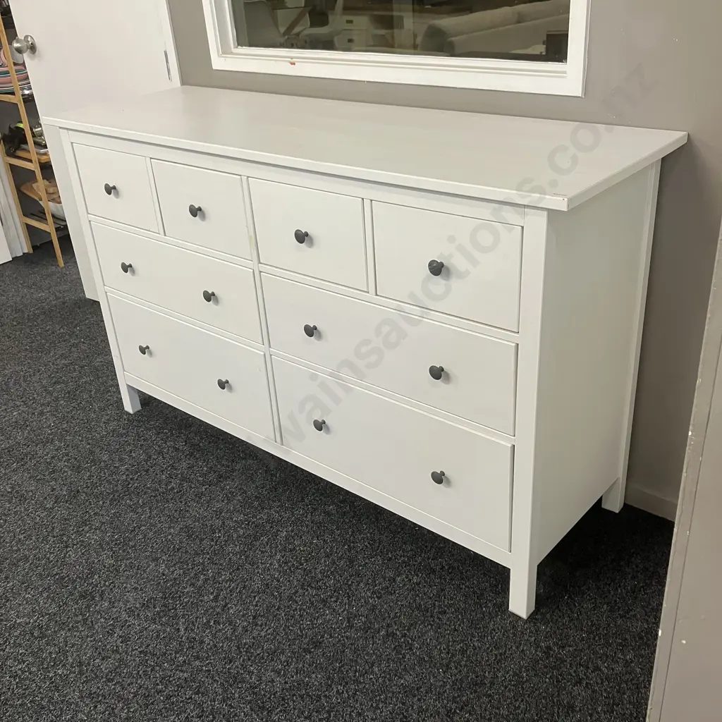 IKEA 8 Drawer White Dresser. H96 W159 D50cm Image 1++
