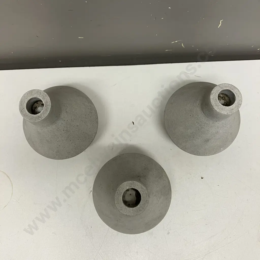 Set of Three Concrete Candle Holders. 19cm Image 1++