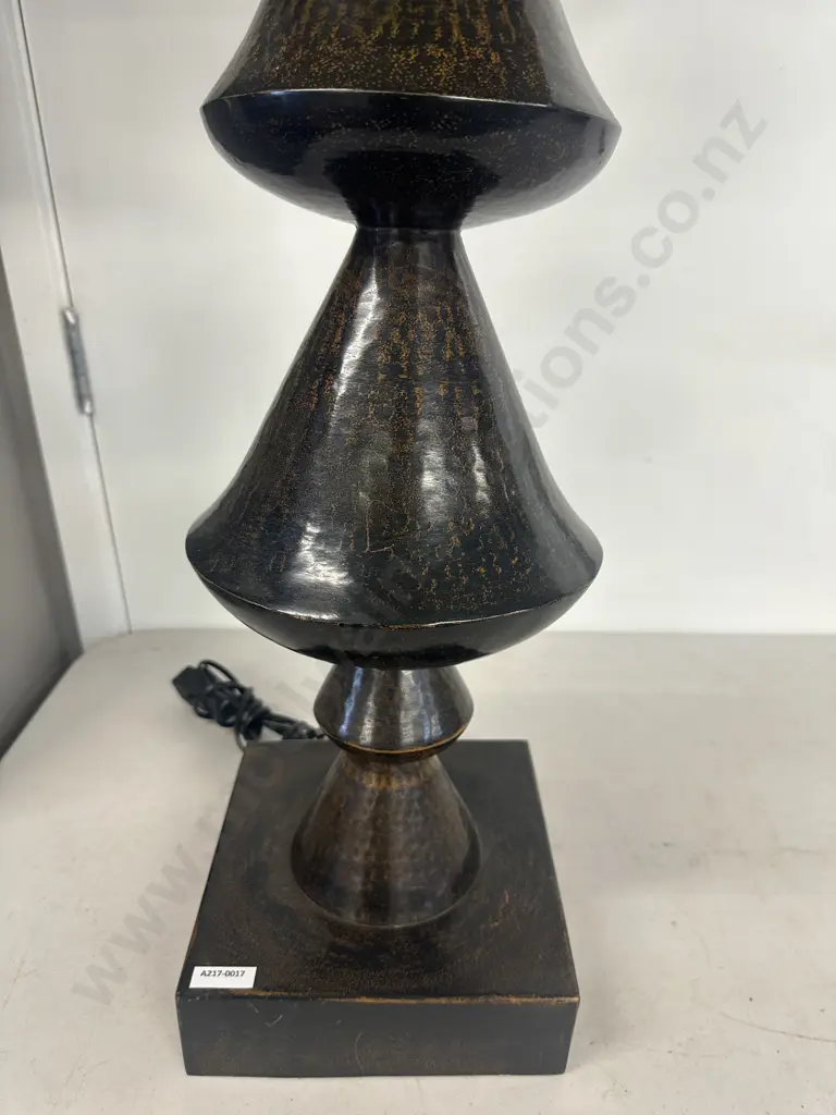 Swedish Elit AB Style Metal Table Lamp With Cream Fabric Shade. H98cm Image 1++