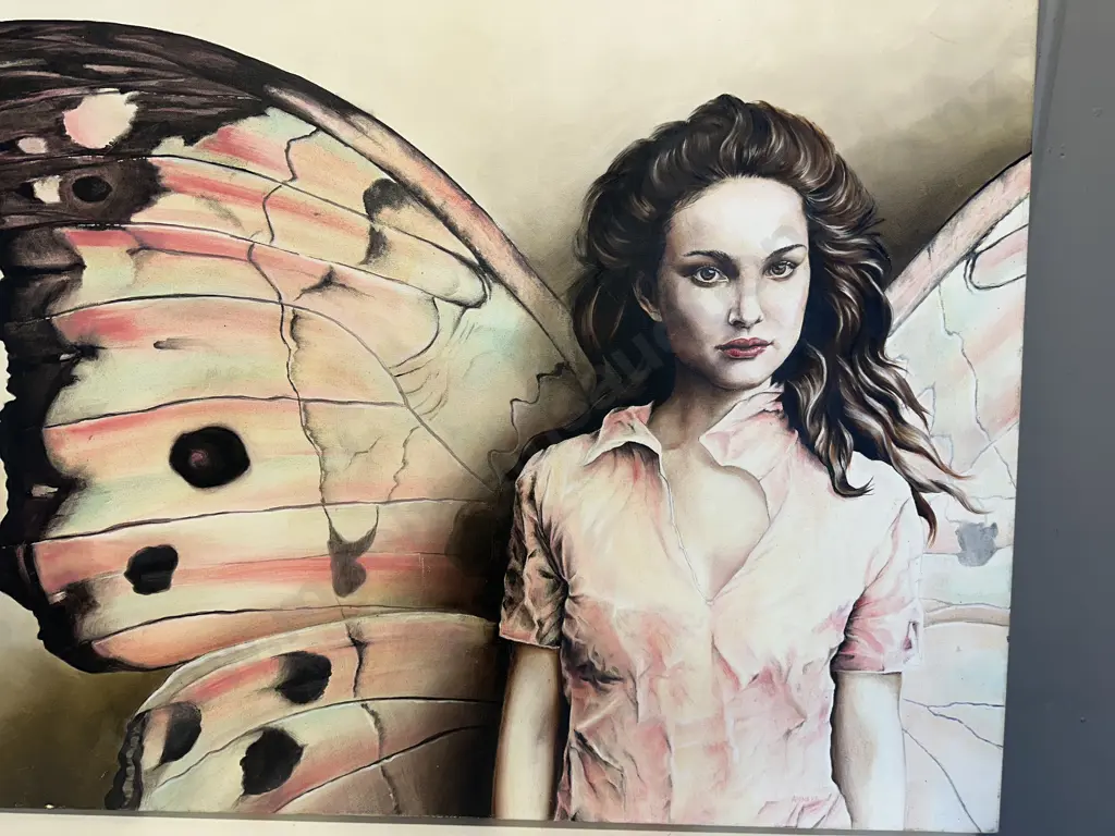 Picture On Canvas Woman With Butterfly Wings. 77 x 102cm Image 1++