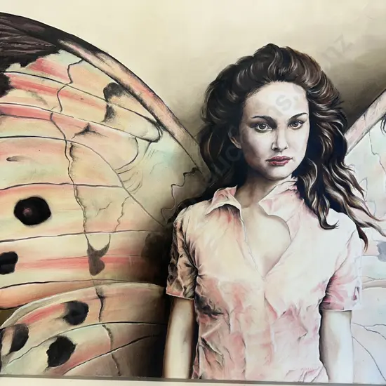 Picture On Canvas Woman With Butterfly Wings. 77 x 102cm