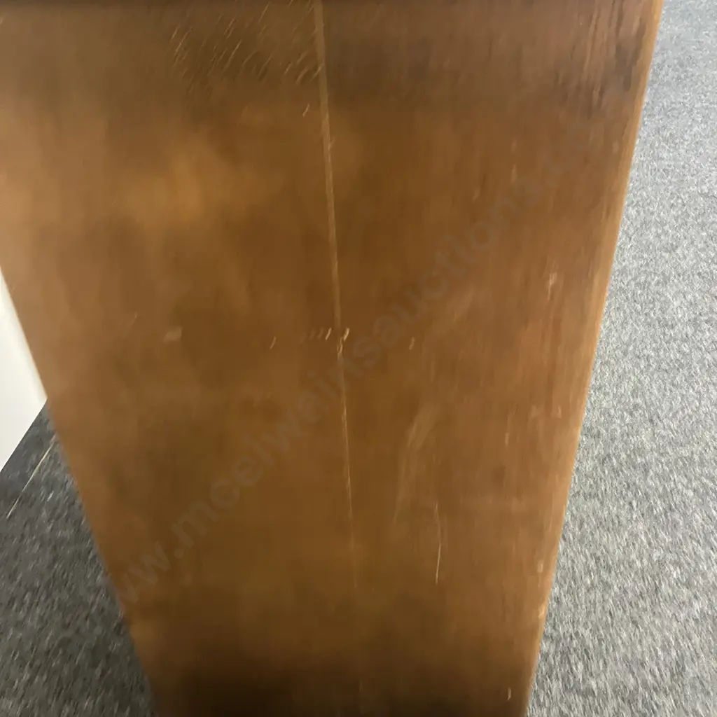 1930s Mid Century Oak Storage Cupboard With Original Handles, 2 Drawer, 2 Door. H108 W90 D44cm Image 1++