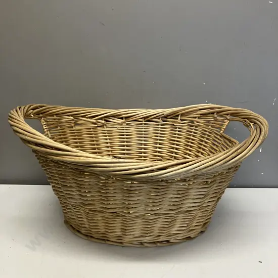 Vintage Wicker Laundry Basket. 29 x 58cm