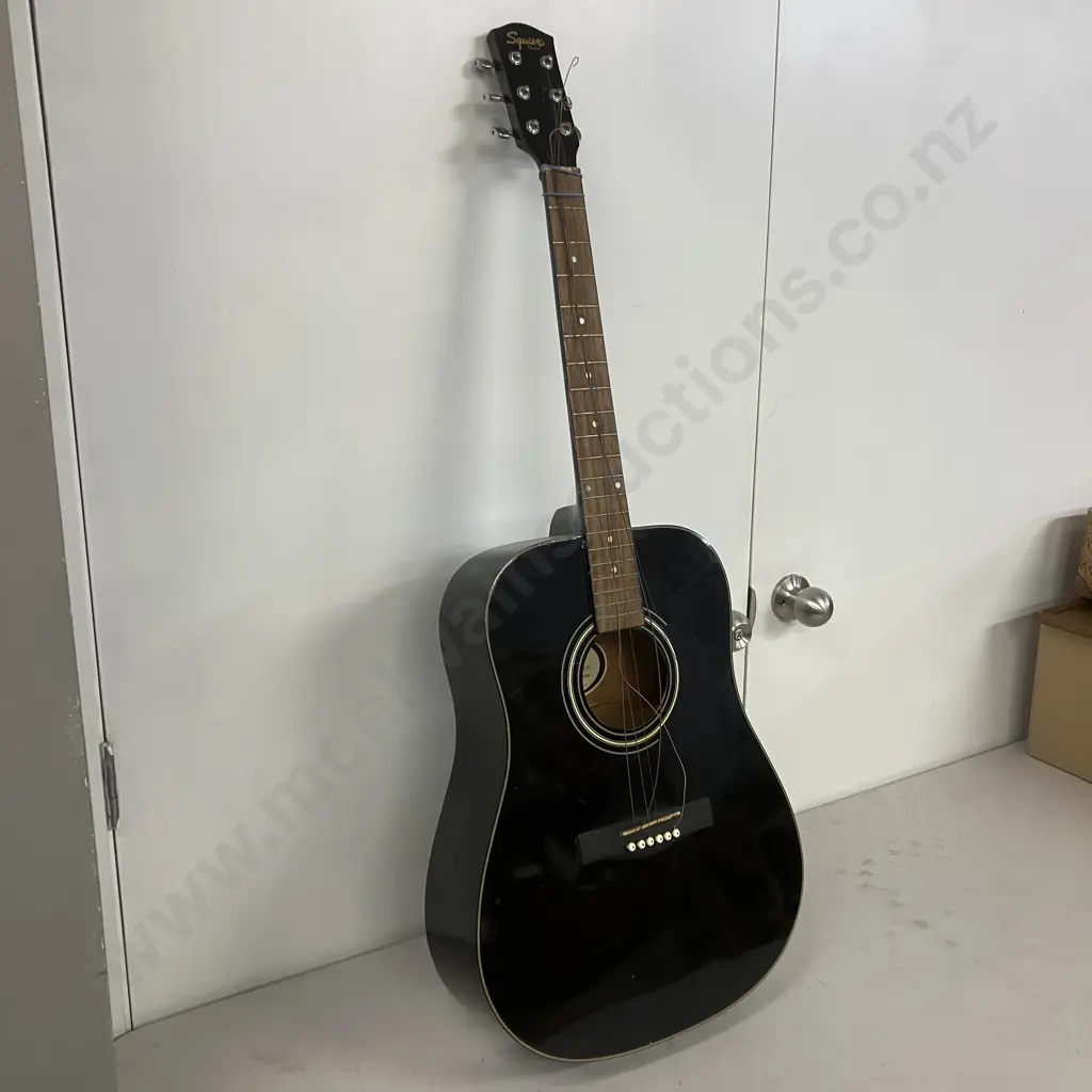 Squier by Fender SA-105 Acoustic Guitar, Black (As Found) Image 1++
