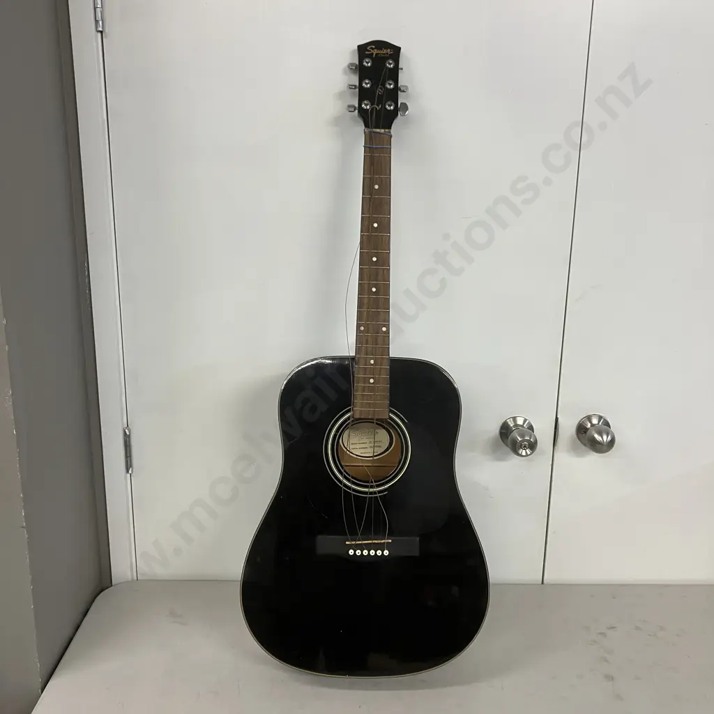 Squier by Fender SA-105 Acoustic Guitar, Black (As Found) Image 1++