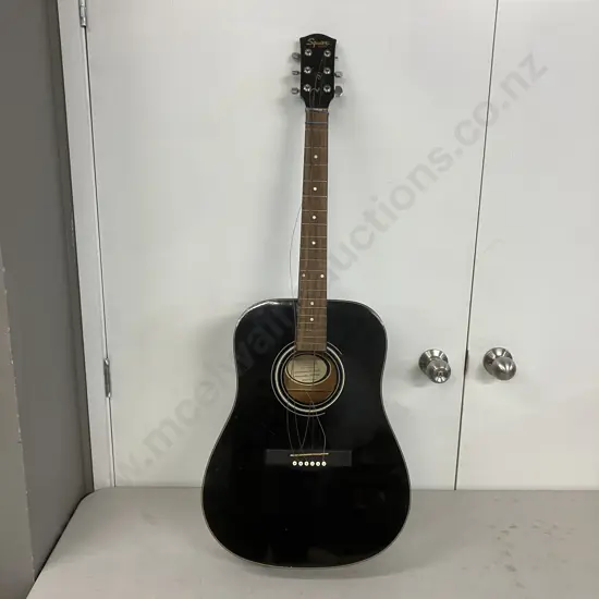 Squier by Fender SA-105 Acoustic Guitar, Black (As Found)