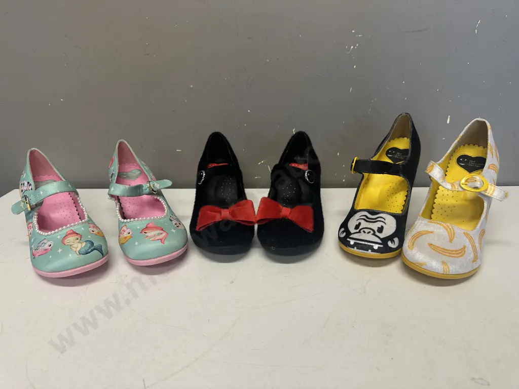 Selection of Hot Chocolate Design Shoes x 3, Size 37 Including Monkey Heels Image 1++