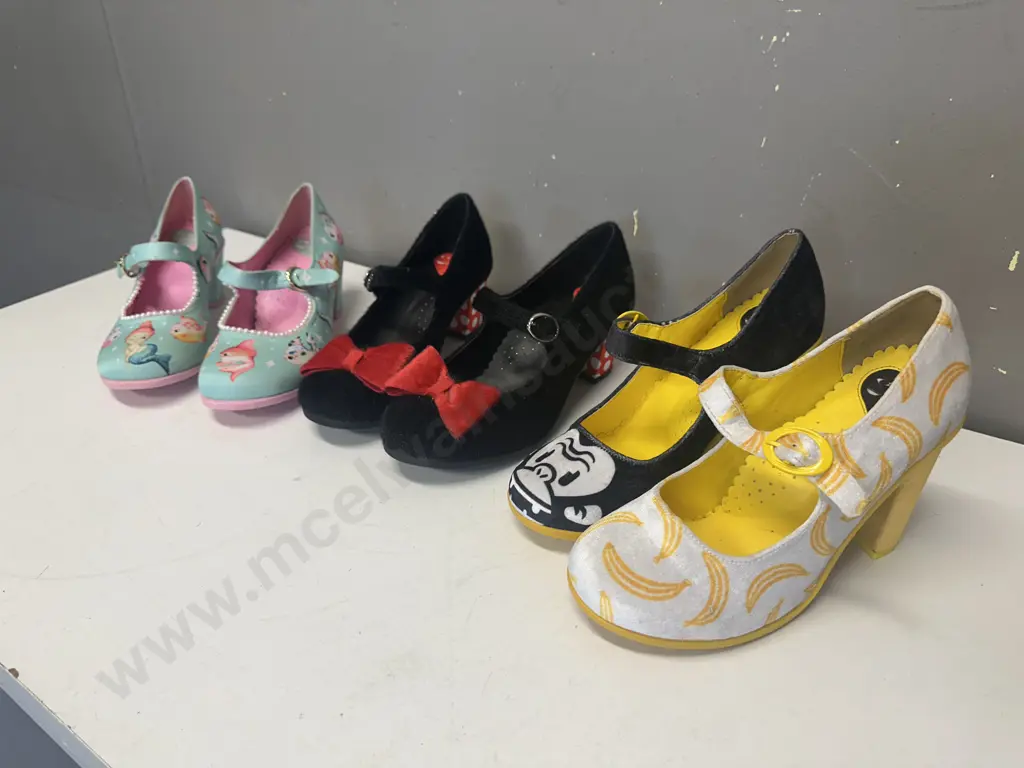 Selection of Hot Chocolate Design Shoes x 3, Size 37 Including Monkey Heels Image 1++
