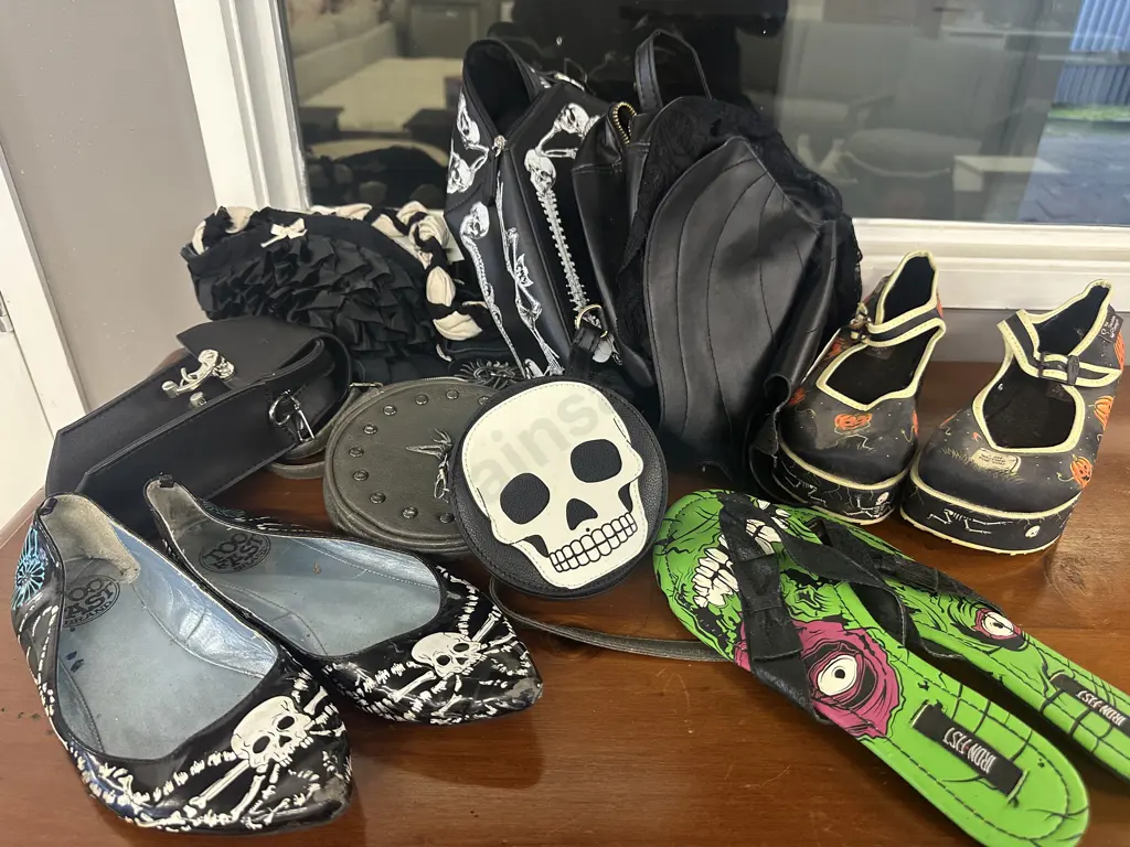 Selection of Ladies Handbags Including J Shoes & Jandals, Bat Wings, Pumpkins, Skulls Etc Image 1++