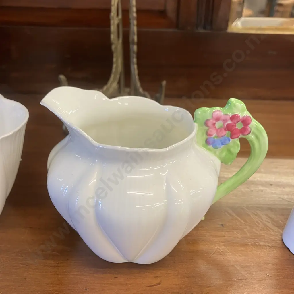 Vintage Shelley Dainty Floral Handle Creamer & Open Sugar Bowl, Late Foley Shelly Dainty Jug #Rd272101 Image 1++
