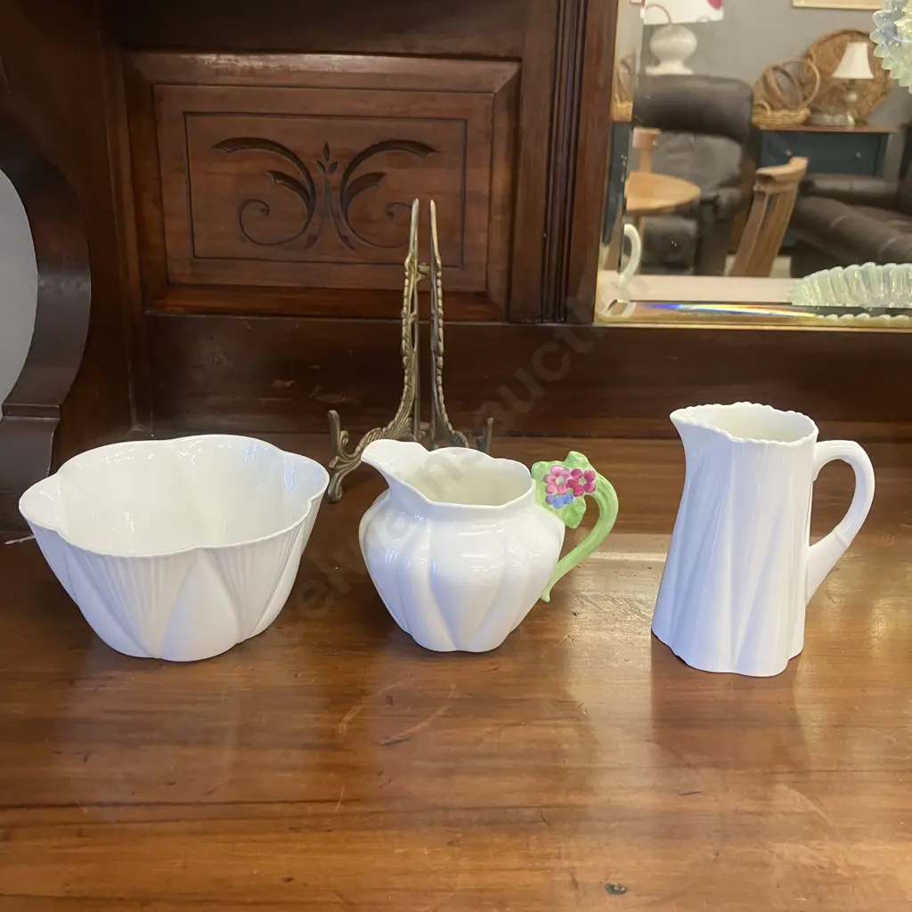 Vintage Shelley Dainty Floral Handle Creamer & Open Sugar Bowl, Late Foley Shelly Dainty Jug #Rd272101 Image 1++