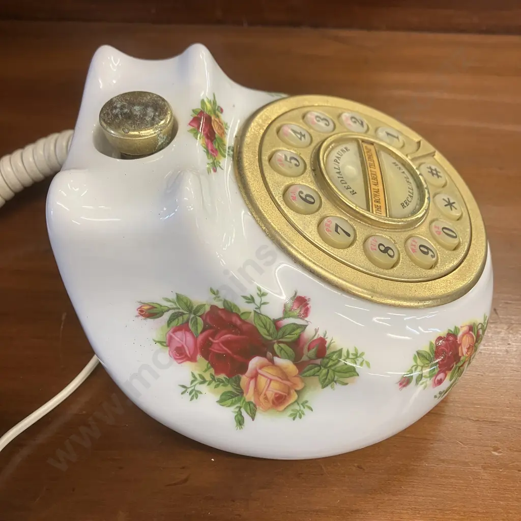 Rare Royal Albert Old Country Roses Fine China Telephone, 1962 Image 1++