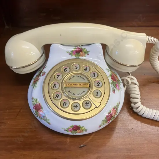 Rare Royal Albert Old Country Roses Fine China Telephone, 1962