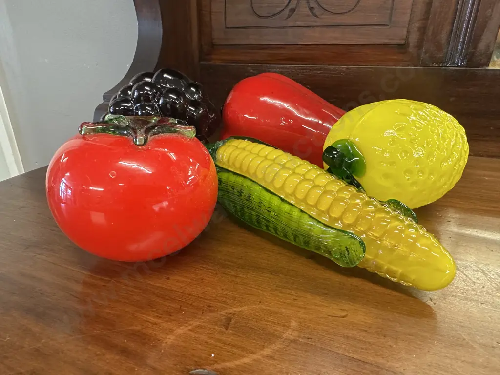 Murano Style Handblown Art Glass Fruit & Vegetable Image 1++