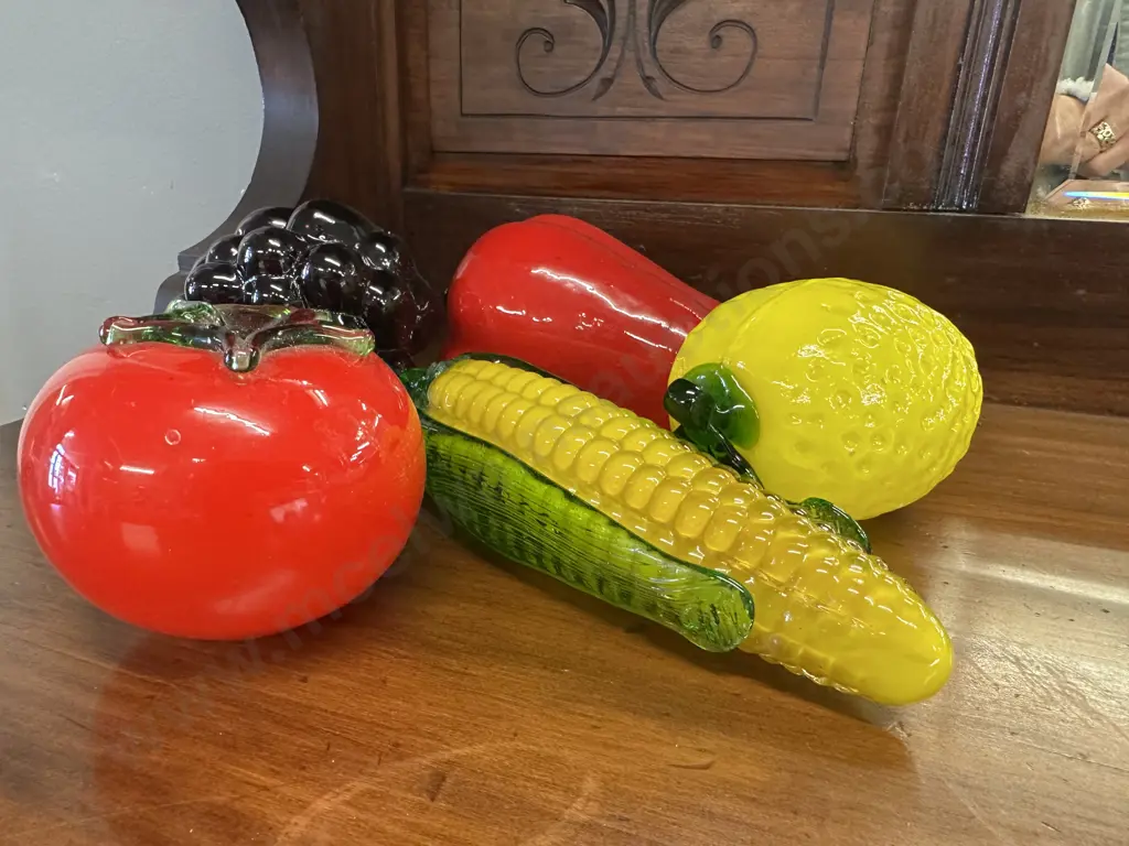 Murano Style Handblown Art Glass Fruit & Vegetable Image 1++