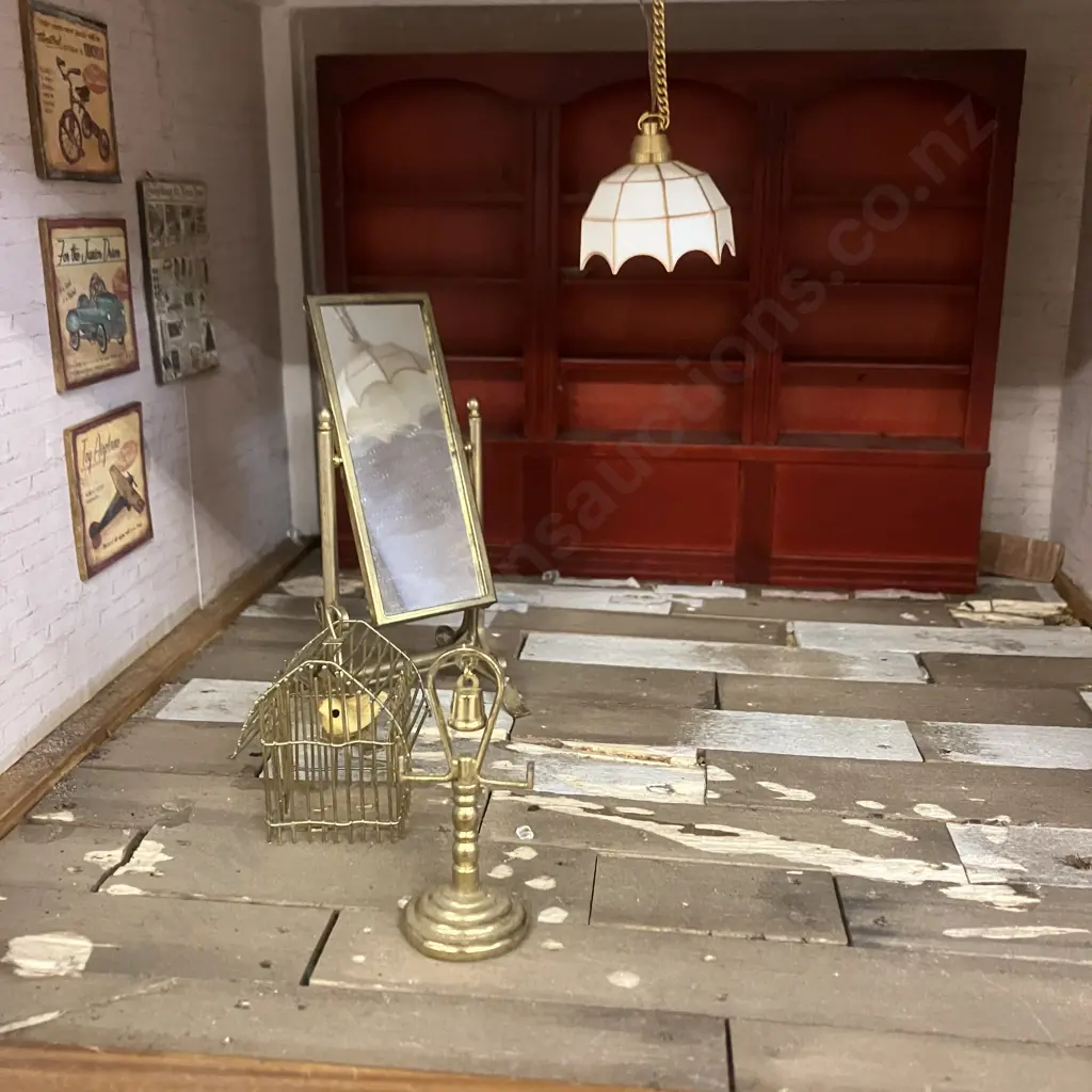 Vintage 3 Storey Dolls House With Furniture. H74 W63 D36cm Image 1++