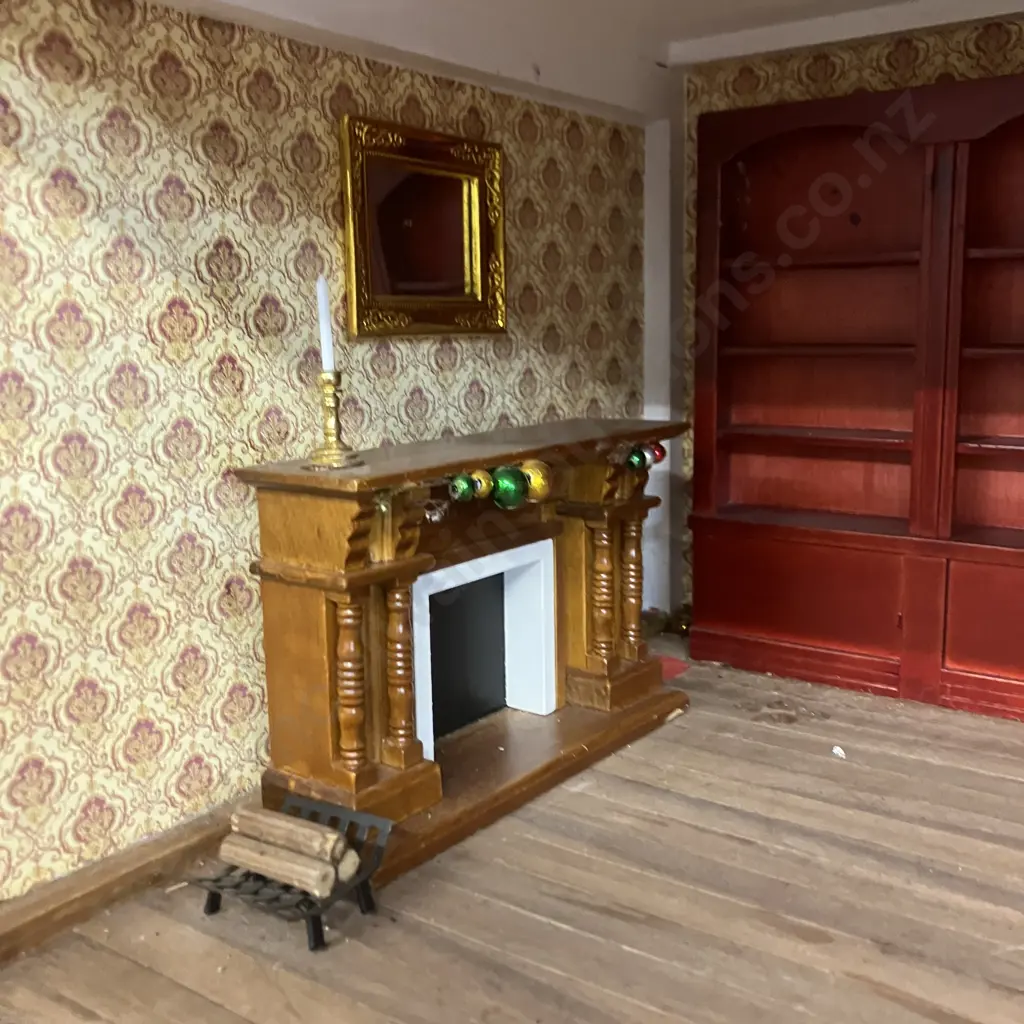 Vintage 3 Storey Dolls House With Furniture. H74 W63 D36cm Image 1++