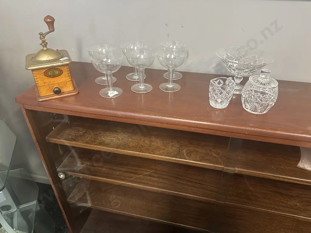 Mid Century G-Plan Style Glazed Bookcase. H93 W137 D33cm Image 1++