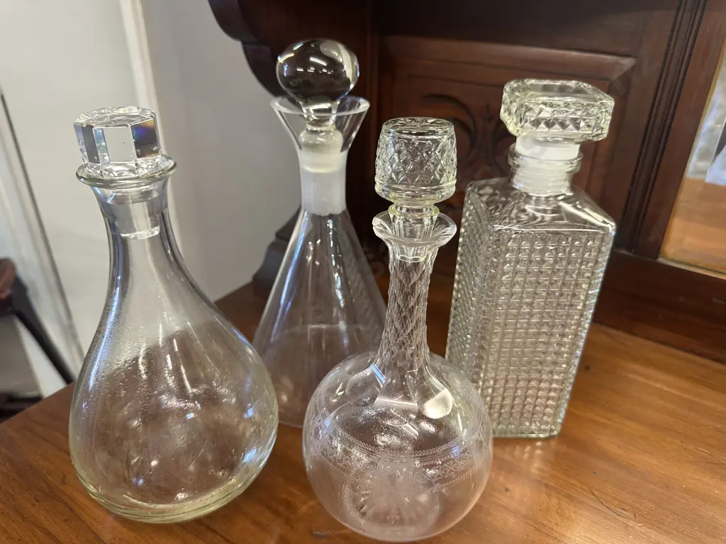 Vintage Cut Glass & Crystal Decanters x4 Image 1++