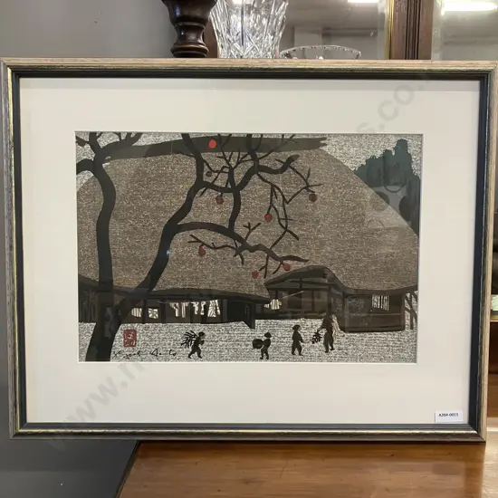 Kiyoshi Saito (1907-1997) 'Autumn in Nara' Woodblock Print.42 x 54cm Framed