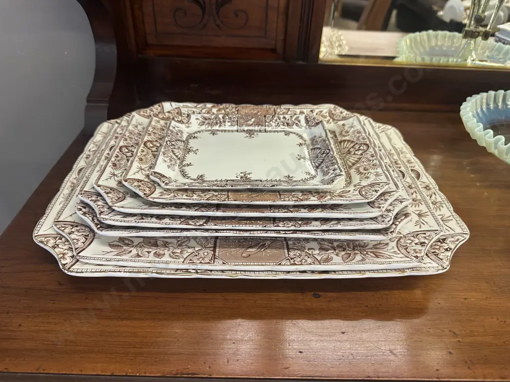 Ridgway Antique Alexandria 39268 Serving Platters x7 Graduated Sizes 19.5 x 15.5cm - 43 x 42cm. Image 1++
