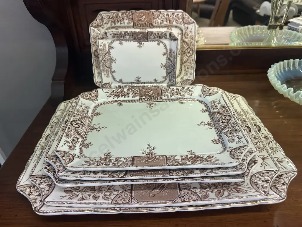Ridgway Antique Alexandria 39268 Serving Platters x7 Graduated Sizes 19.5 x 15.5cm - 43 x 42cm. Image 1++