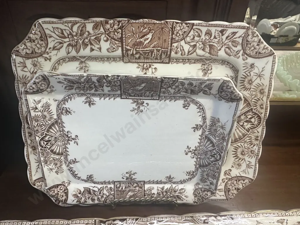 Ridgway Antique Alexandria 39268 Serving Platters x7 Graduated Sizes 19.5 x 15.5cm - 43 x 42cm. Image 1++
