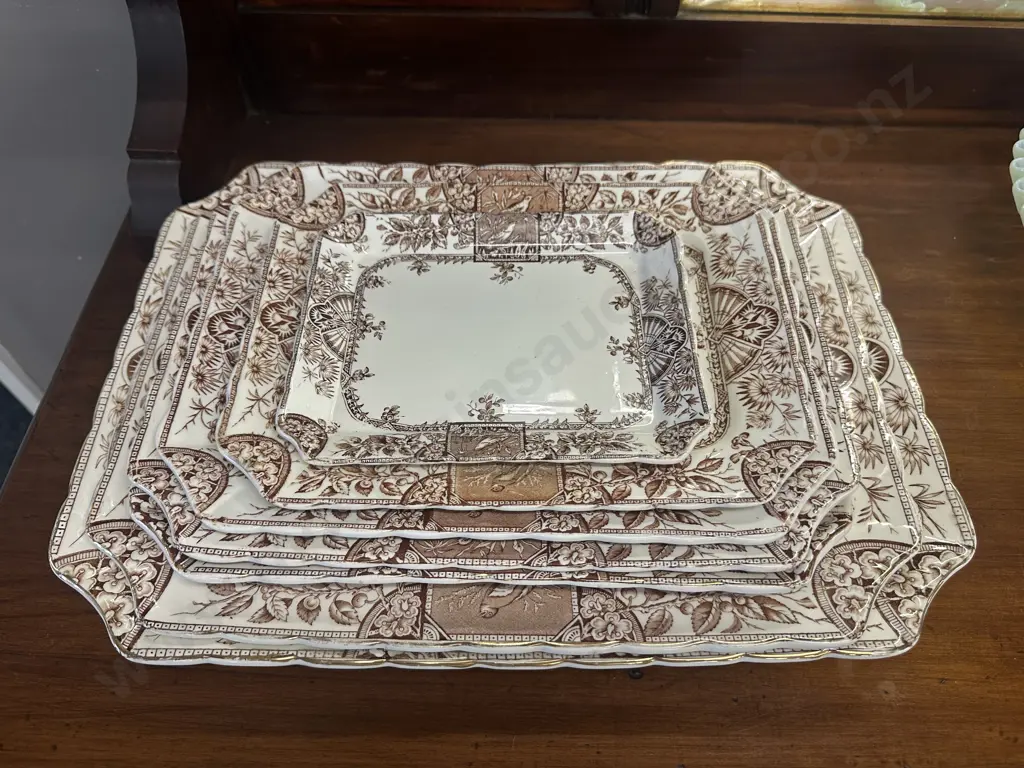 Ridgway Antique Alexandria 39268 Serving Platters x7 Graduated Sizes 19.5 x 15.5cm - 43 x 42cm. Image 1++