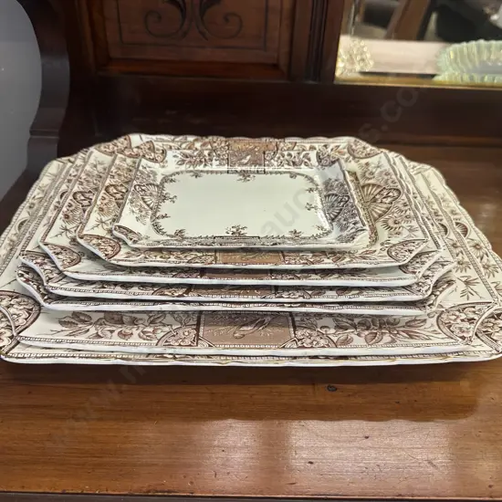 Ridgway Antique Alexandria 39268 Serving Platters x7 Graduated Sizes 19.5 x 15.5cm - 43 x 42cm.