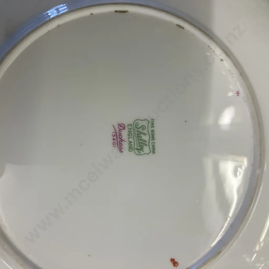 Vintage Shelley Georgian 13361 Burgundy Henley Shape Trio With Duchess 13401 Double Handle Cake Plate Image 1++