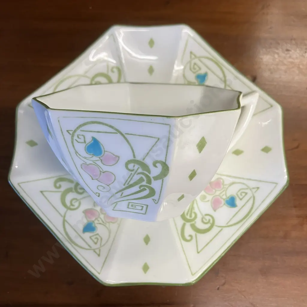 Wileman & Co. (pre Shelley) Art Nouveau Teacup & Saucer, Pattern 7890 RD.447136 Image 1++