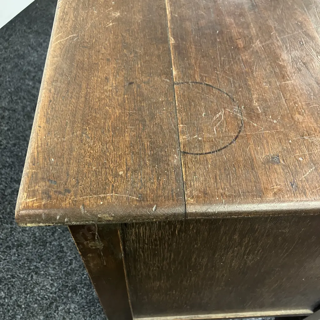 Antique Oak 2 Door Sideboard. H77 W109 D46cm Image 1++