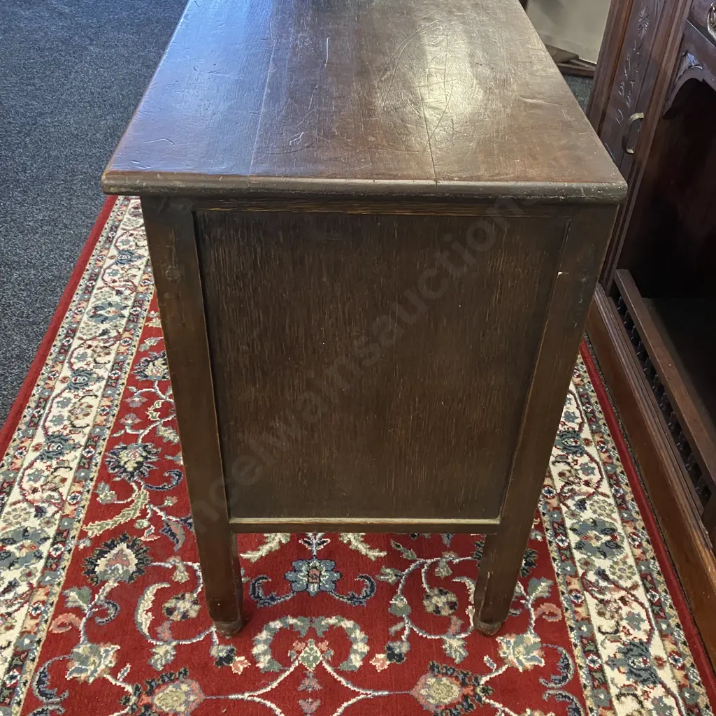 Antique Oak 2 Door Sideboard. H77 W109 D46cm Image 1++
