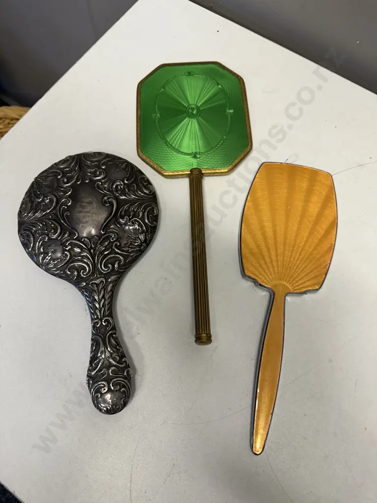 Vintage Dressing Table Set Hand Mirrors x 3 Image 1++