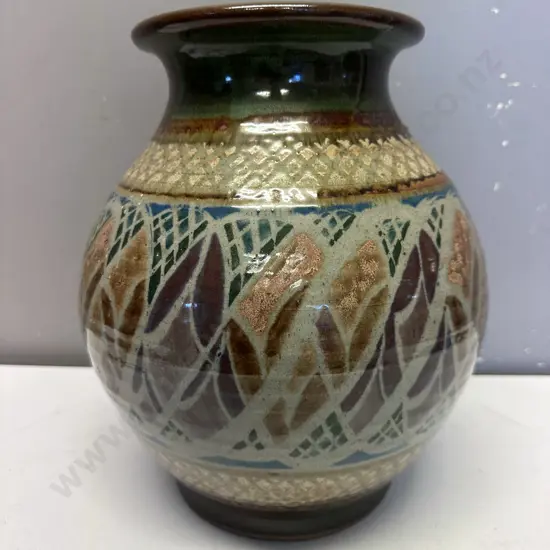 Mid Century Pottery Vase. H30cm
