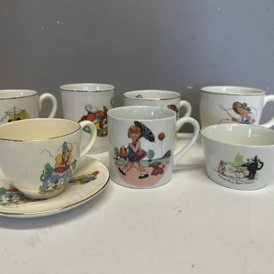 Selection of Vintage Nursery Character China Including Crown Lynn, Hanley Etc