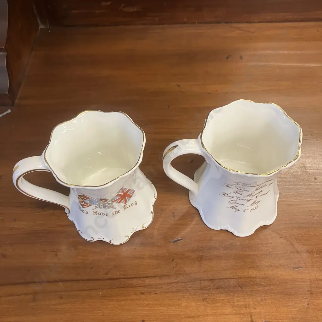Commemorative Mugs - King George V & Queen Mary Coronation 1911 & Silver Jubilee 1935 Image 1++
