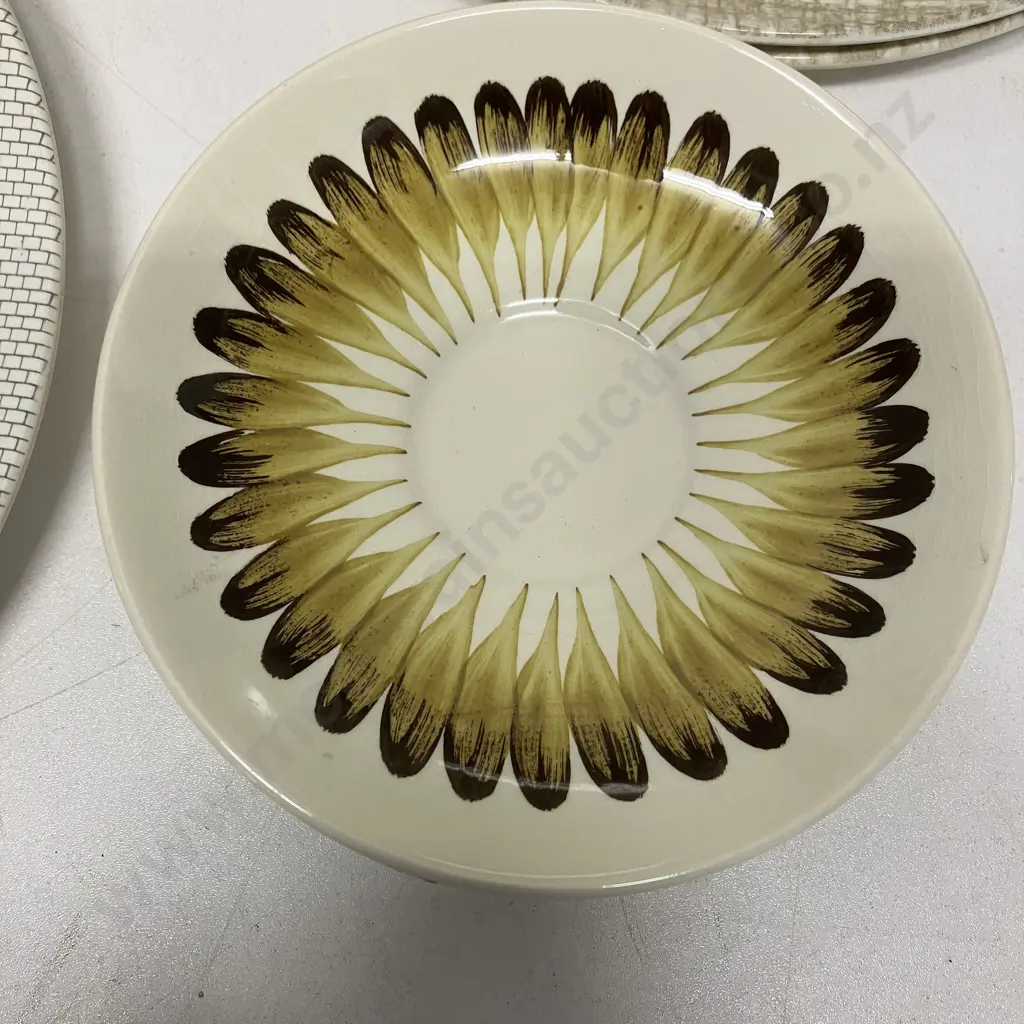 Crown Lynn Seagrass Plates, Forest Glade Plates, Roydon Harvest Bowls & Plates, Sunburst Saucers Image 1++
