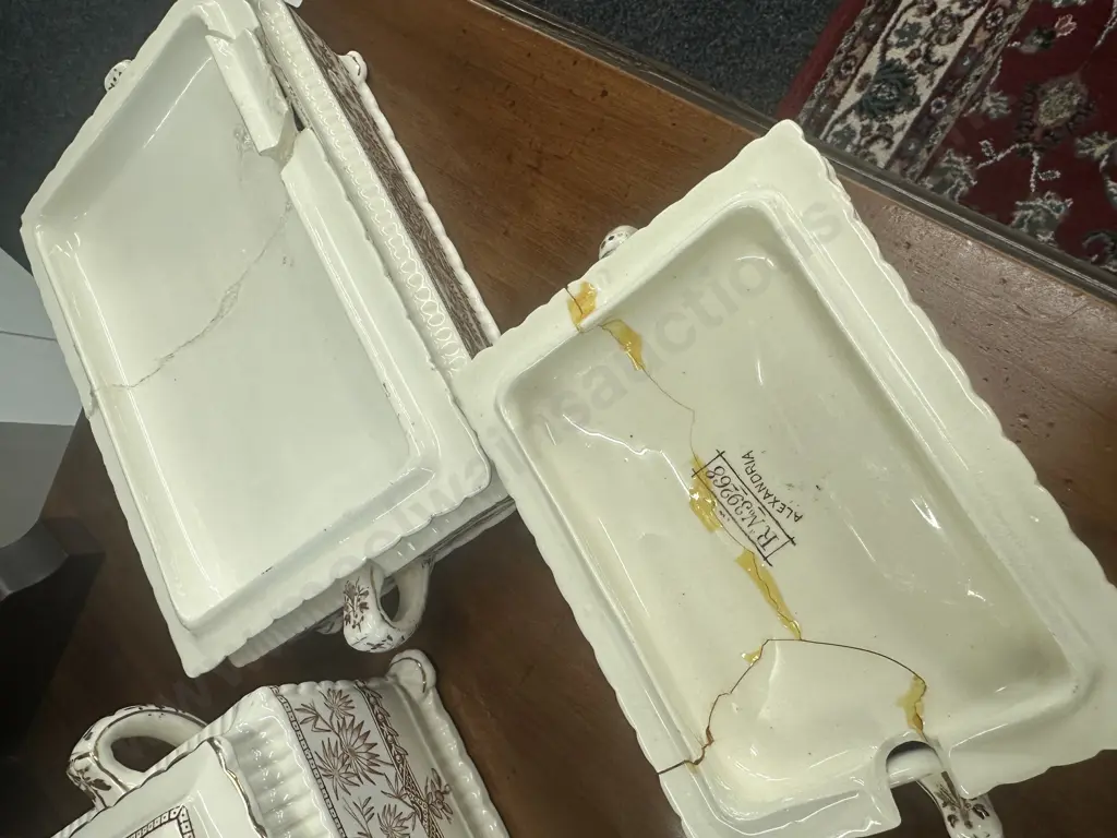 Ridgway antique Alexandria 39268 Lidded Serving Dishes x4 (af) Image 1++